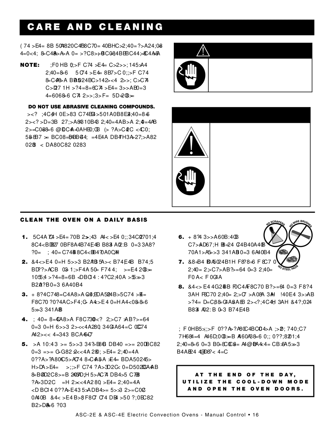 Alto-Shaam ASC-4E, ASC-2E manual Are and C Lean ING, Sever E D Amage or Electr ICA L HAZ ARD Could RES ULT 