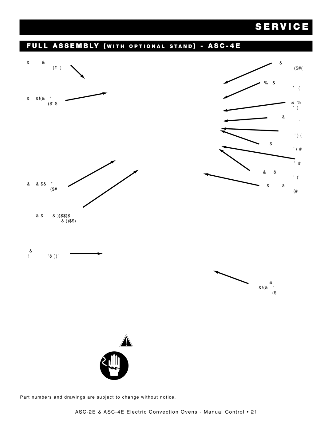 Alto-Shaam ASC-2E, ASC-4E manual Da Nge R, FU LL a S SE Mbly W IT H OP Tiona L S T a ND AS C- 4E 