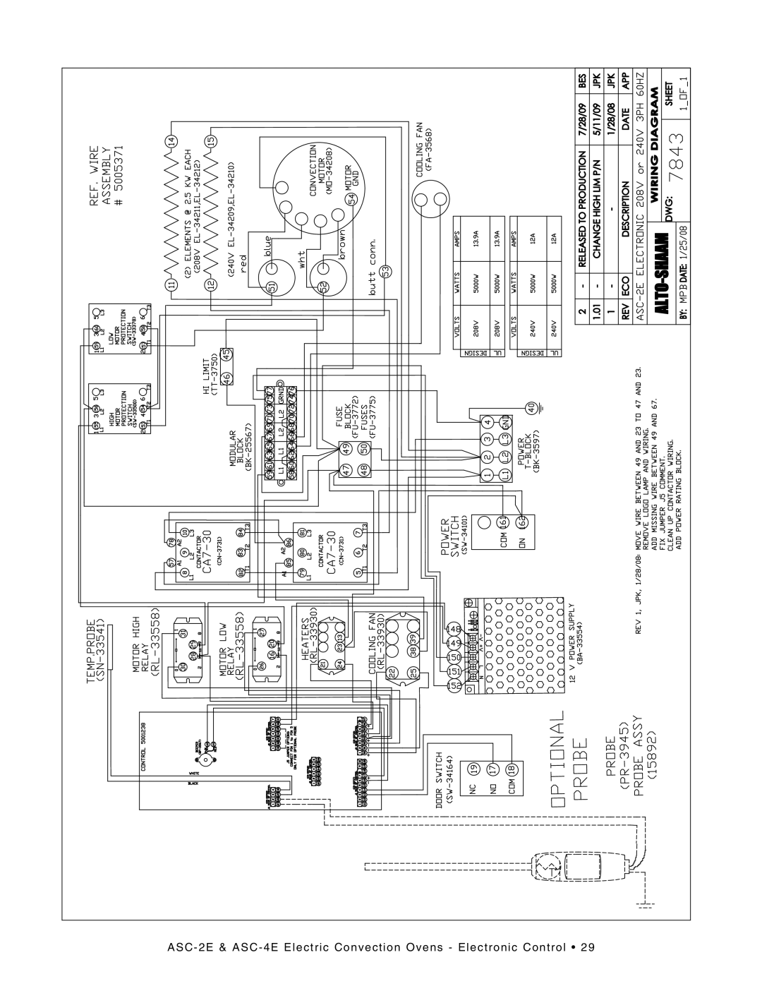 Alto-Shaam manual ASC-2E & ASC-4E Electric Convection Ovens - Electronic Control 