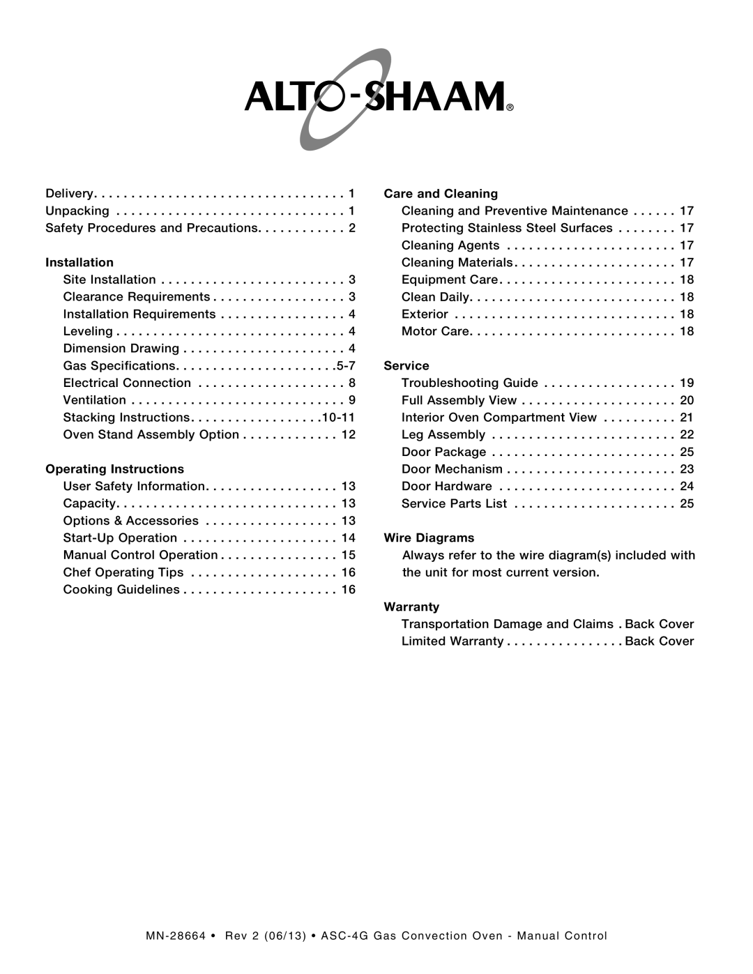 Alto-Shaam ASC-4G manual Care and Cleaning 