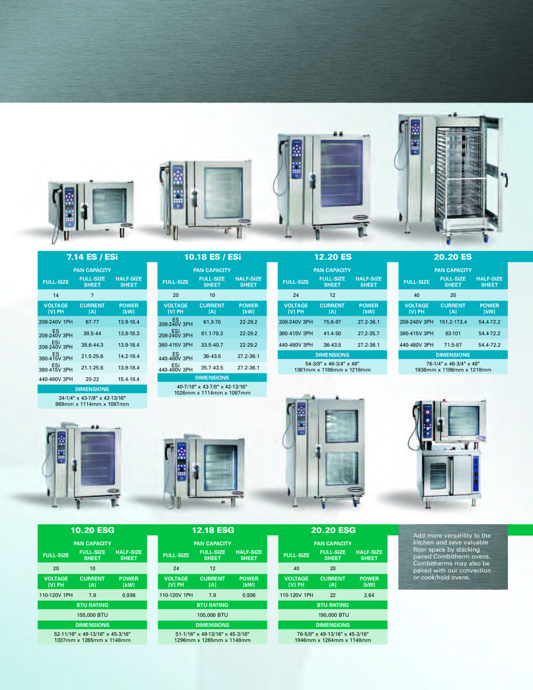 Alto-Shaam Combi Oven manual 14 ES / ESi 10.18 ES / ESi 12.20 ES 20.20 ES 