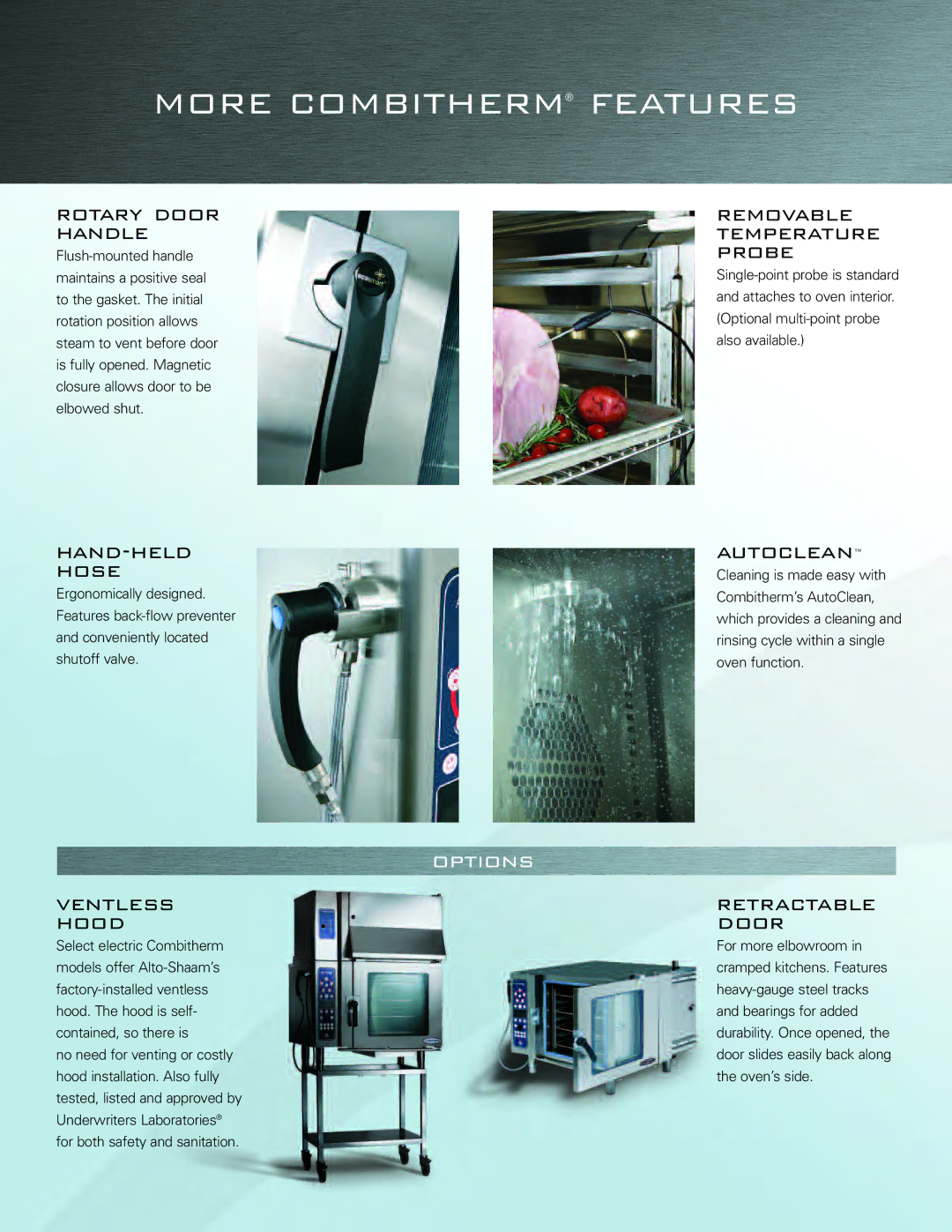 Alto-Shaam Combi Oven manual More Combitherm Features 