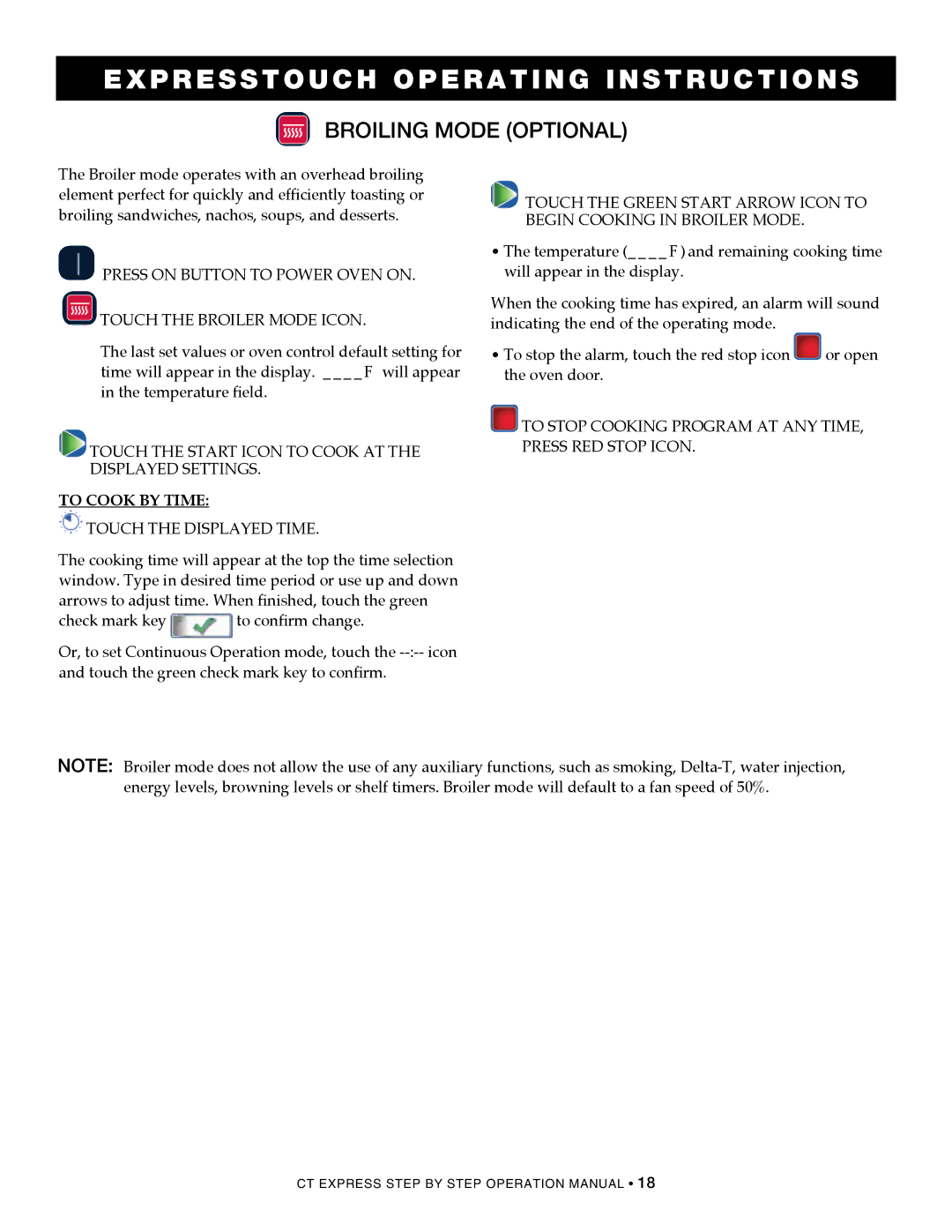 Alto-Shaam CombiOven, 4.10ESiVH, 4.10esi, 4.10CCi operation manual Broiling mode optional 