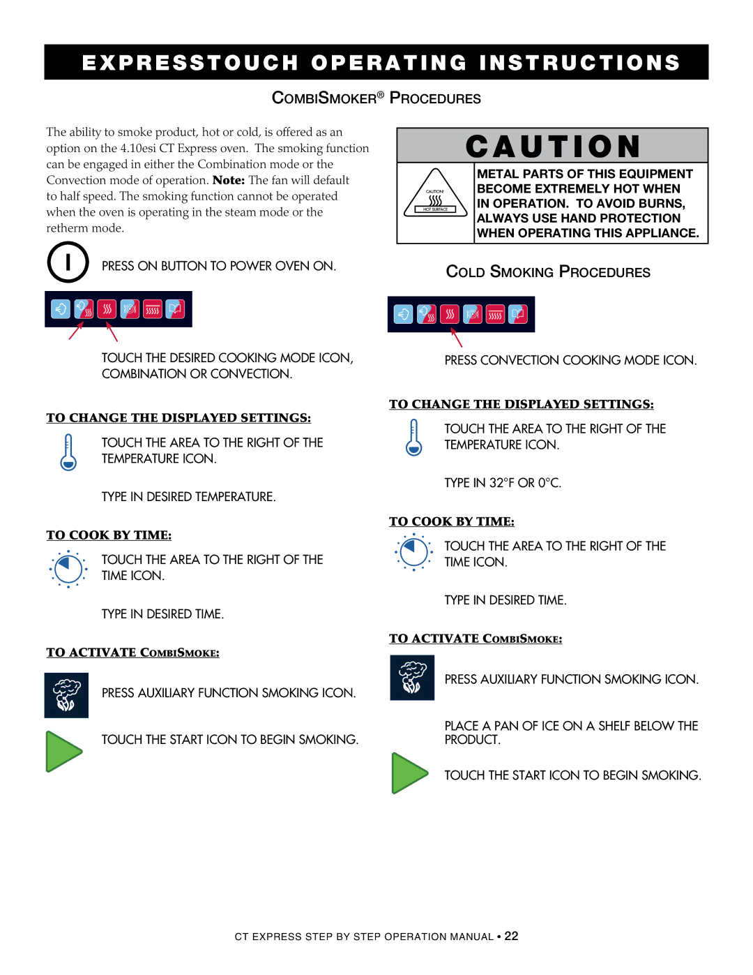 Alto-Shaam CombiOven, 4.10ESiVH, 4.10esi, 4.10CCi operation manual To Cook by Time, Press convection cooking Mode icon 