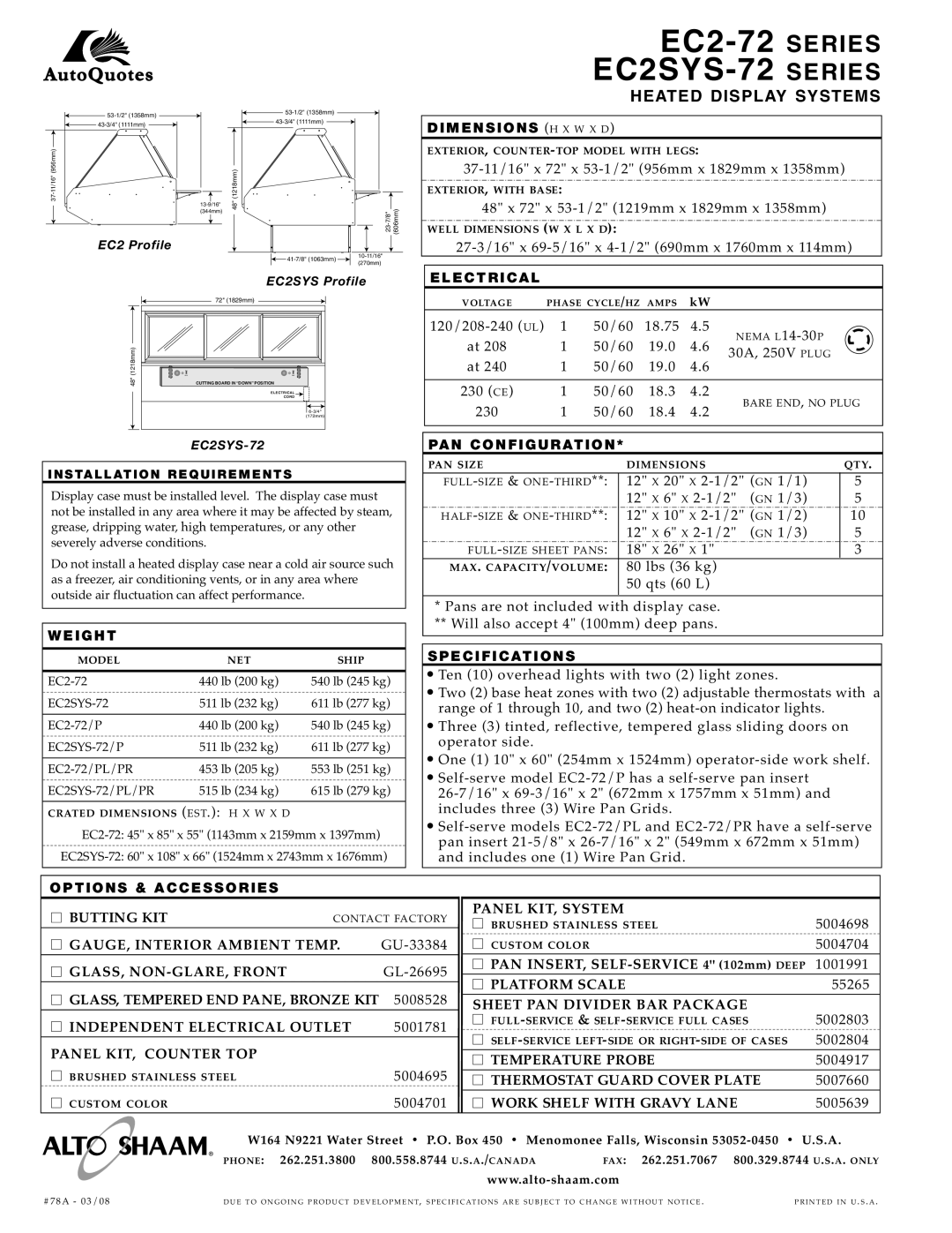 Alto-Shaam EC2-72 Butting KIT, GAUGE, Inter IOR AM Bien T Temp, Glass, Non-Glare, Fro Nt, Panel KIT, Count ER TOP 