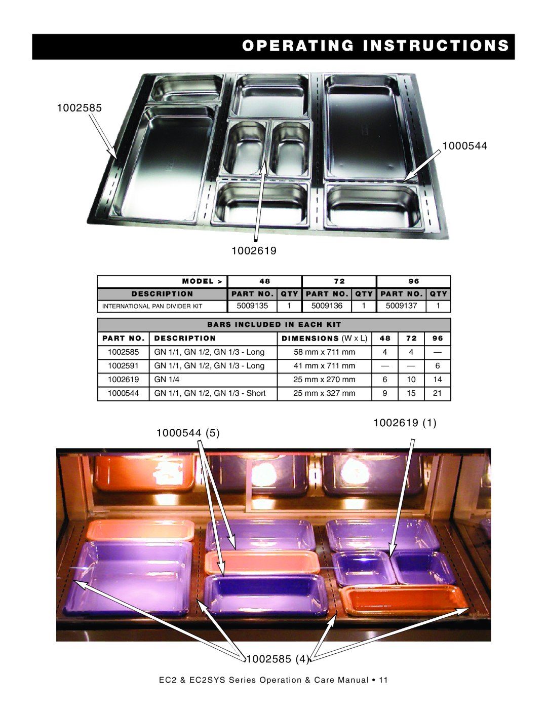 Alto-Shaam EC2-96, EC2-48, EC2-72/P manual 10026 19 1000544 1002585 