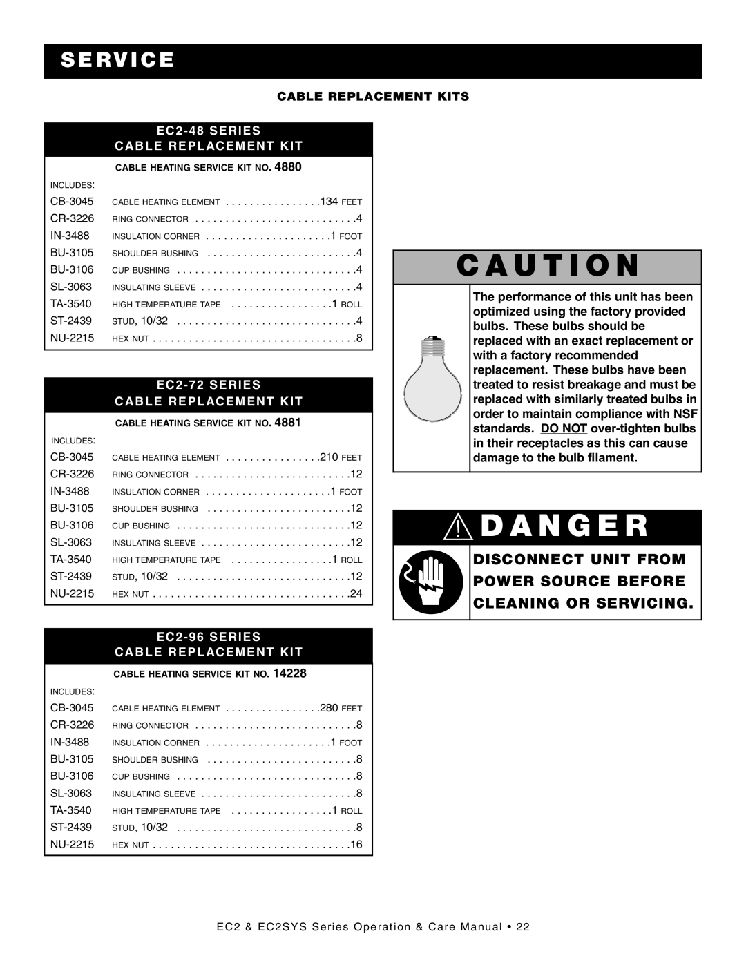 Alto-Shaam EC2-72/P, EC2-96, EC2-48 manual Da Ng Er 