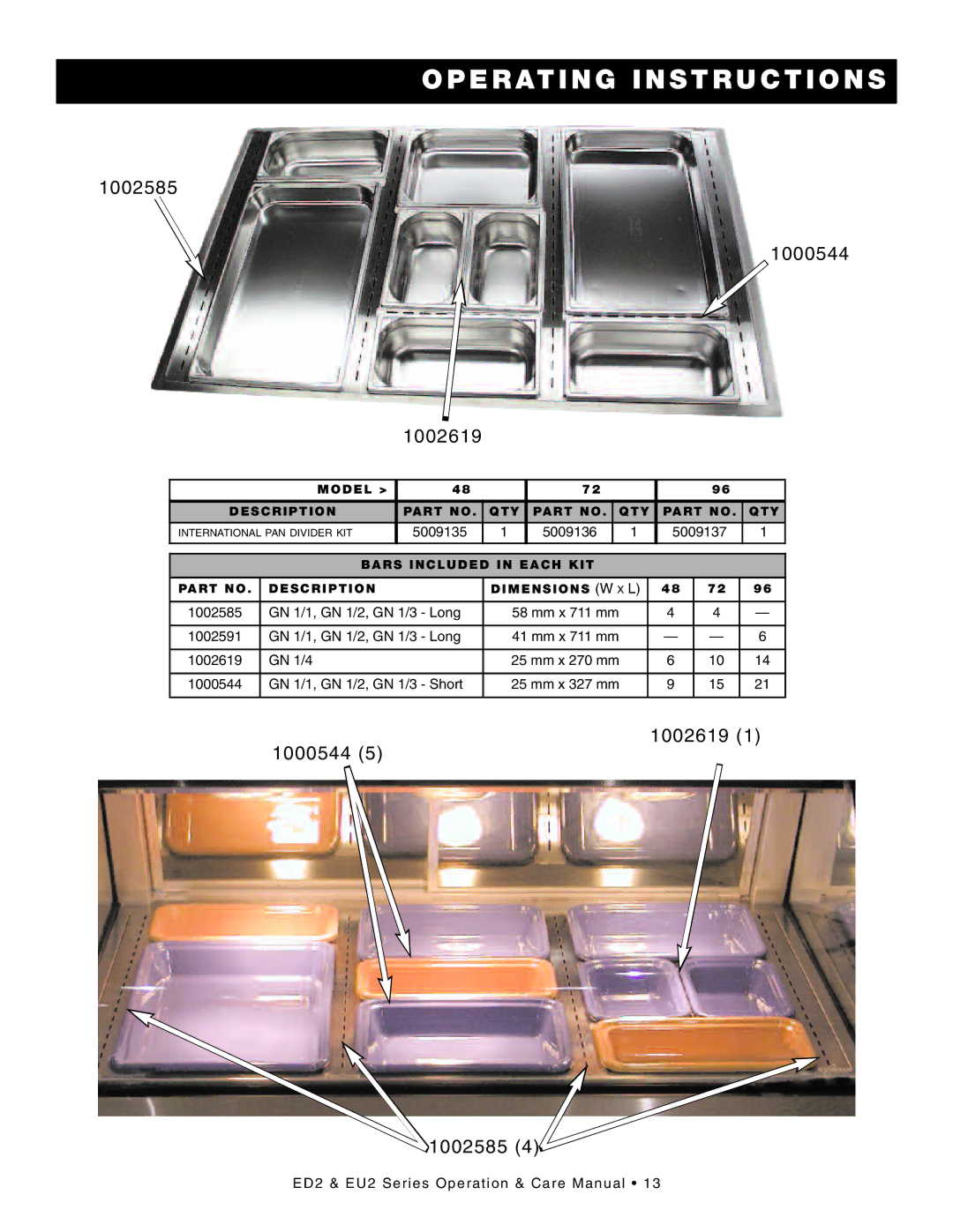 Alto-Shaam ED2SYS-48/P, ED2SYS-72/PR, ED2-72/PL, ED2SYS-72/PL, ED2-72/PR, ED2-48/P manual 10026 19 1000544 1002585 