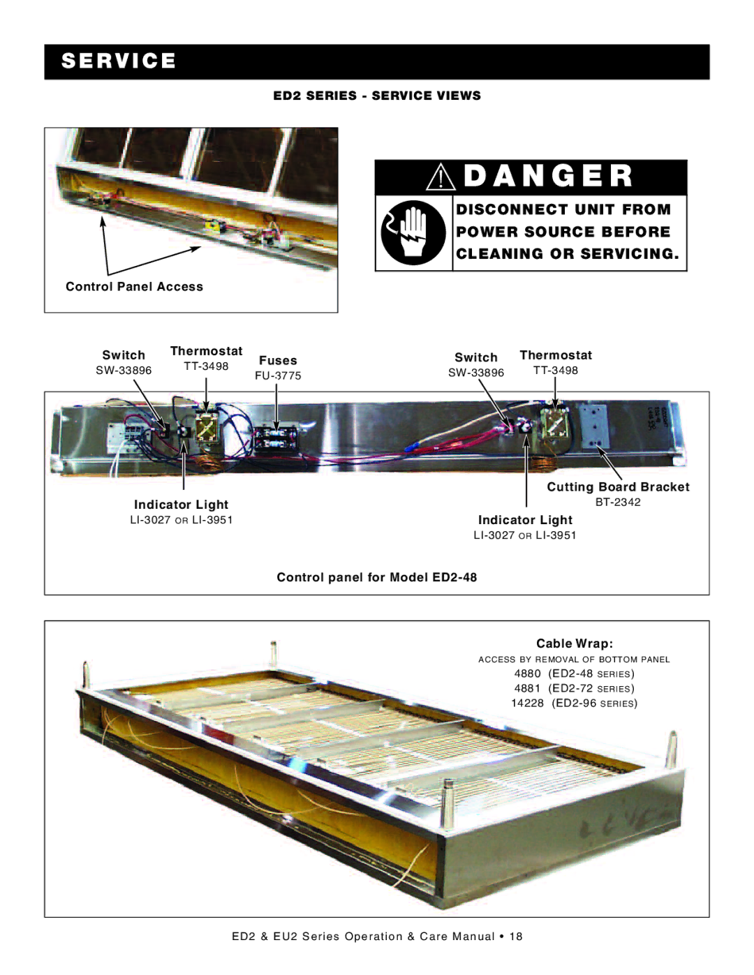 Alto-Shaam ED2SYS-72/PR, ED2-72/PL, ED2SYS-72/PL, ED2-72/PR, ED2SYS-48/P, ED2-48/P manual Serv IC E, Cable Wrap 