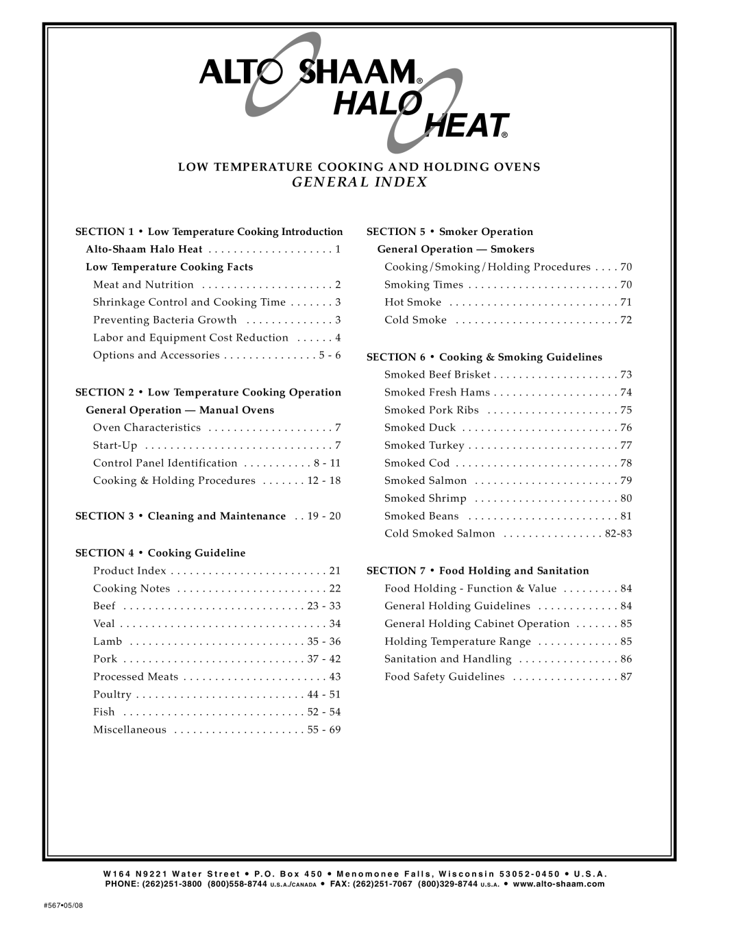 Alto-Shaam Electronically Operated Ovens manual Low Temperature Cooking Introduction, Low Temperatur e Cooking Fact s 