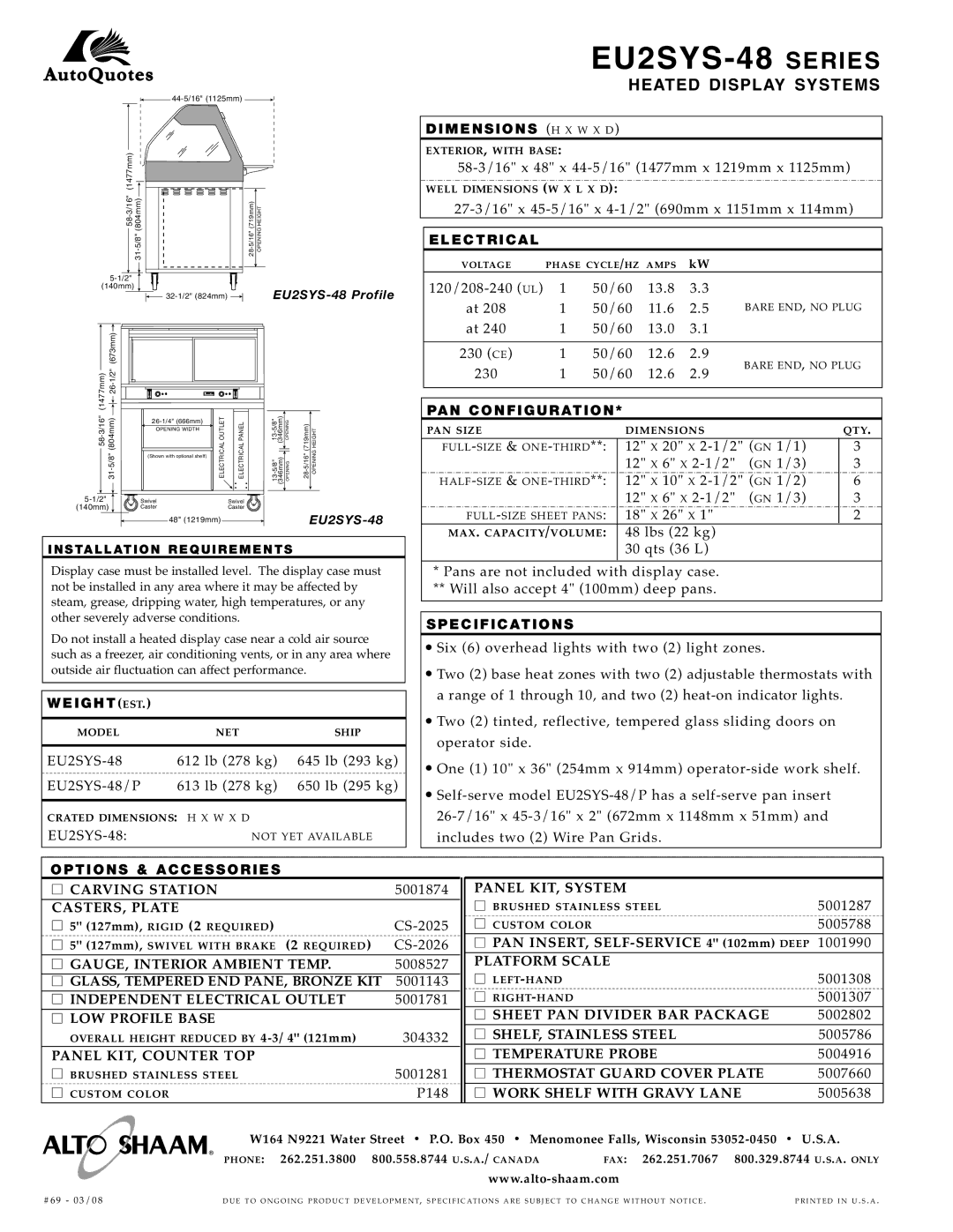 Alto-Shaam EU2SYS-48 Carvin G Station, CASTERS, Plate, GAUGE, Interior Ambient Temp, GLASS, Tempered END PANE, Bronze KIT 