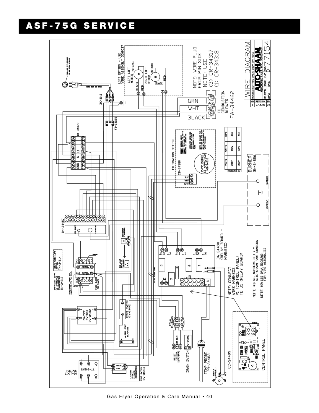 Alto-Shaam FryTech Series manual Rvice 