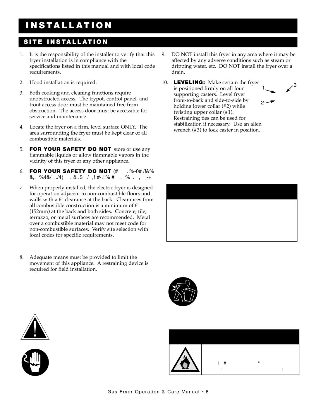 Alto-Shaam FryTech Series manual Warn in G, CA UTI on, Warni NG, Insta Llat 