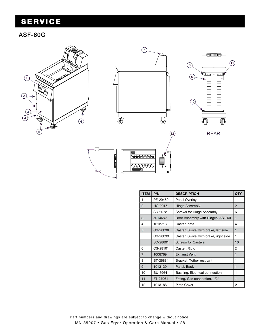 Alto-Shaam Gas Fryer manual ASF-60G 