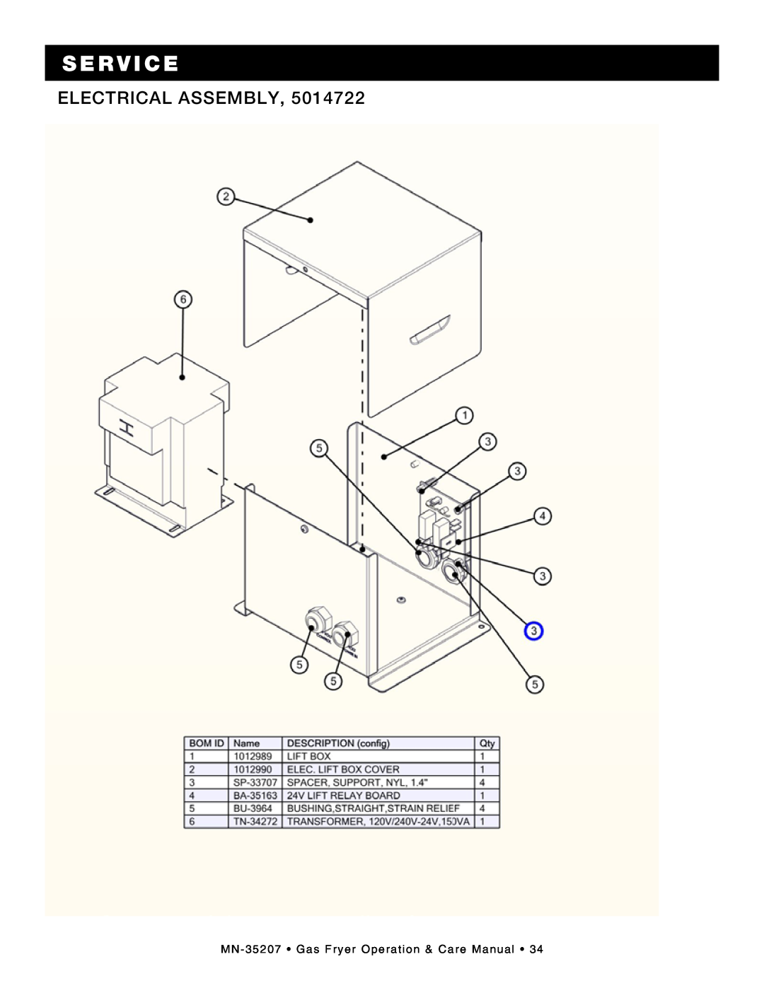 Alto-Shaam Gas Fryer, ASF-60G manual Electrical Assembly, s e r v i c e 