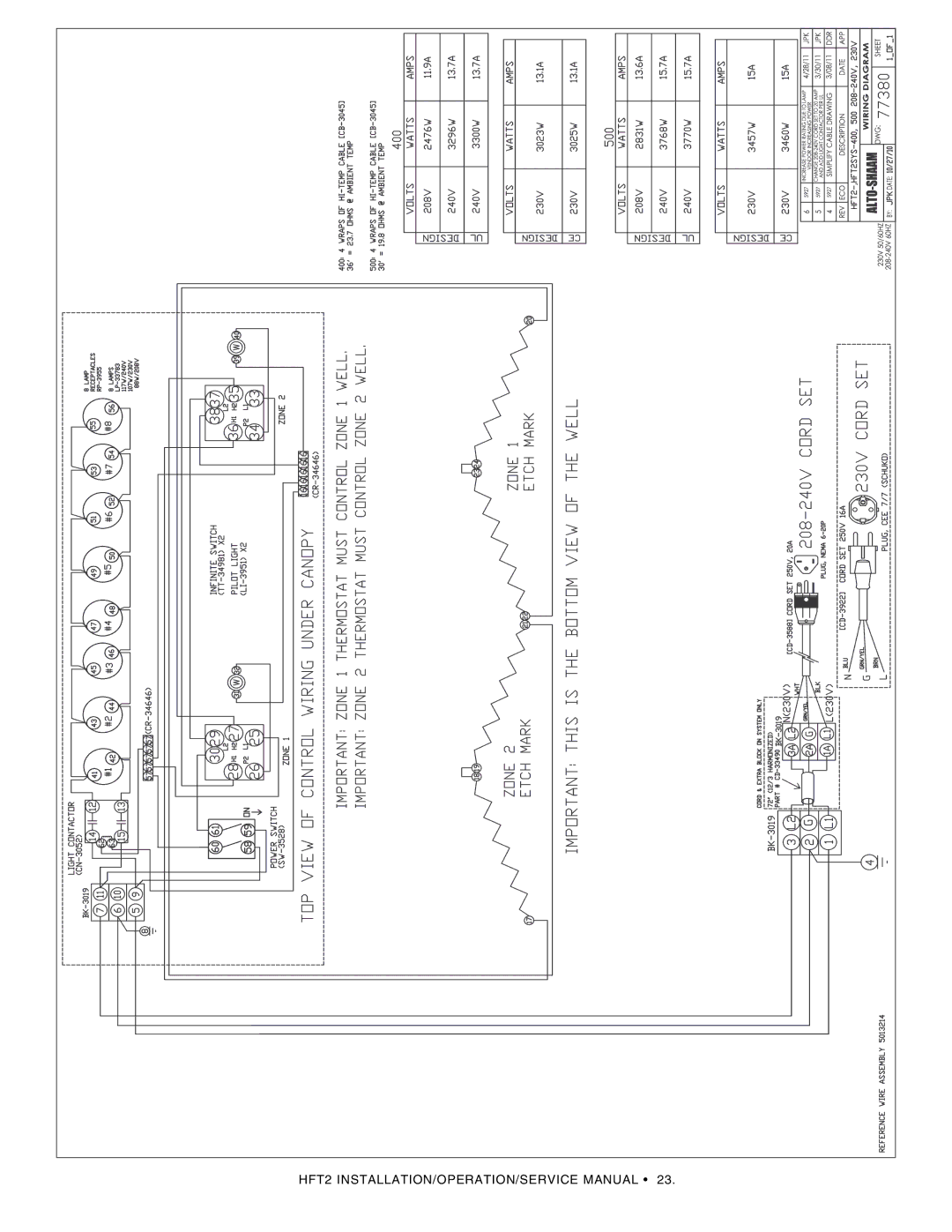 Alto-Shaam HFT2-300, HFT2-400, HFT2SYS-400, HFT2-500, HFT2SYS-500, HFT2SYS-300 manual 