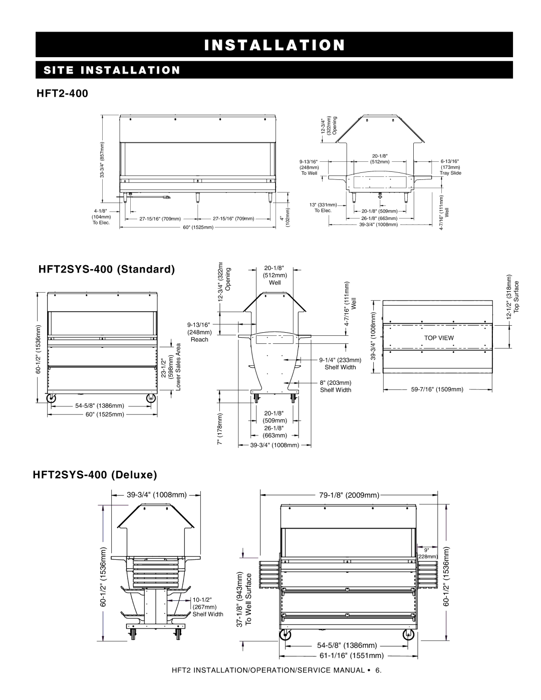 Alto-Shaam HFT2SYS-400, HFT2-300, HFT2-500, HFT2SYS-500, HFT2SYS-300 manual HFT2-400 