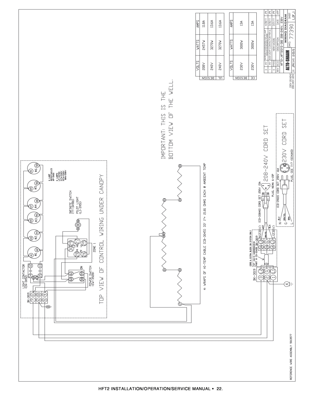 Alto-Shaam HFT2-400, HFT2-300, HFT2SYS-400, HFT2-500, HFT2SYS-500, HFT2SYS-300 manual 