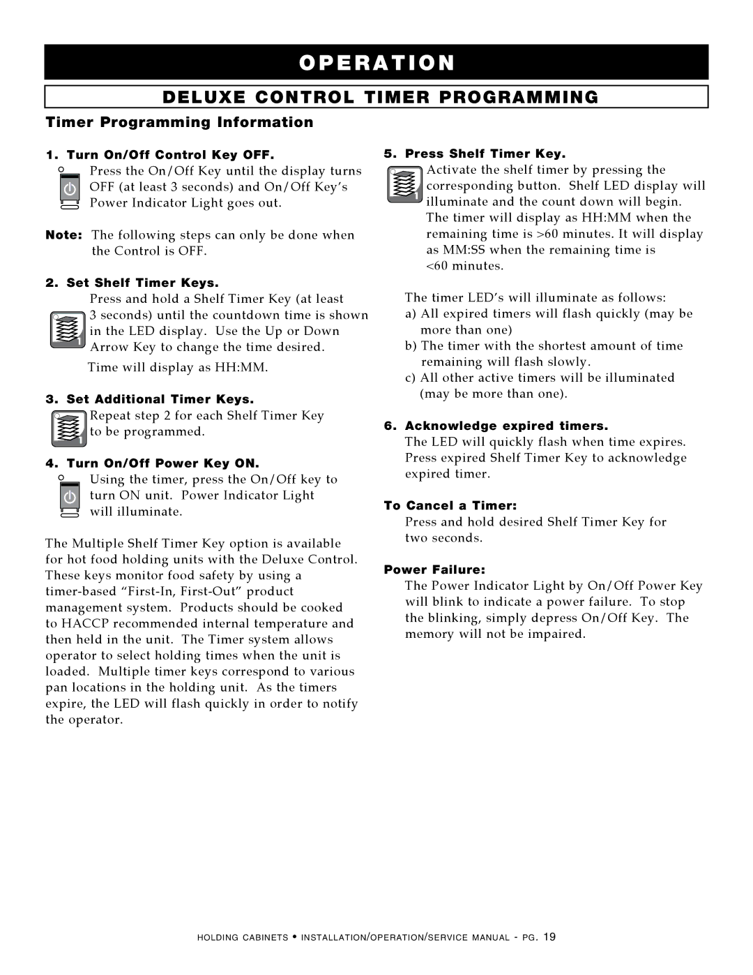 Alto-Shaam 1000-UP, Holding Cabinet, 300-S, 500-S, 1200-UP, 750-S, 1000-S, 1200-S manual Timer Programming Information 