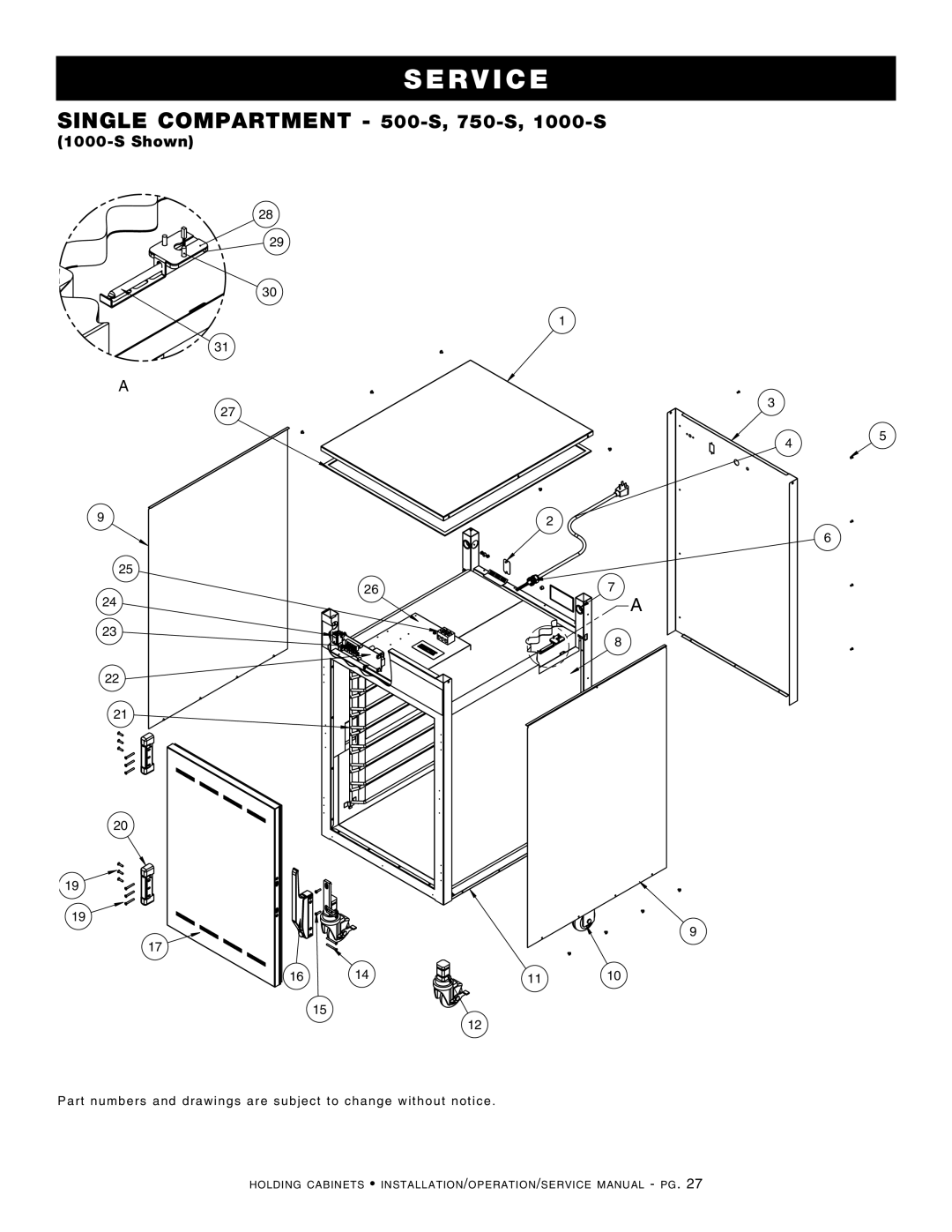 Alto-Shaam 1000-UP, Holding Cabinet, 300-S, 500-S, 1200-UP, 750-S, 1000-S, 1200-S manual Shown 