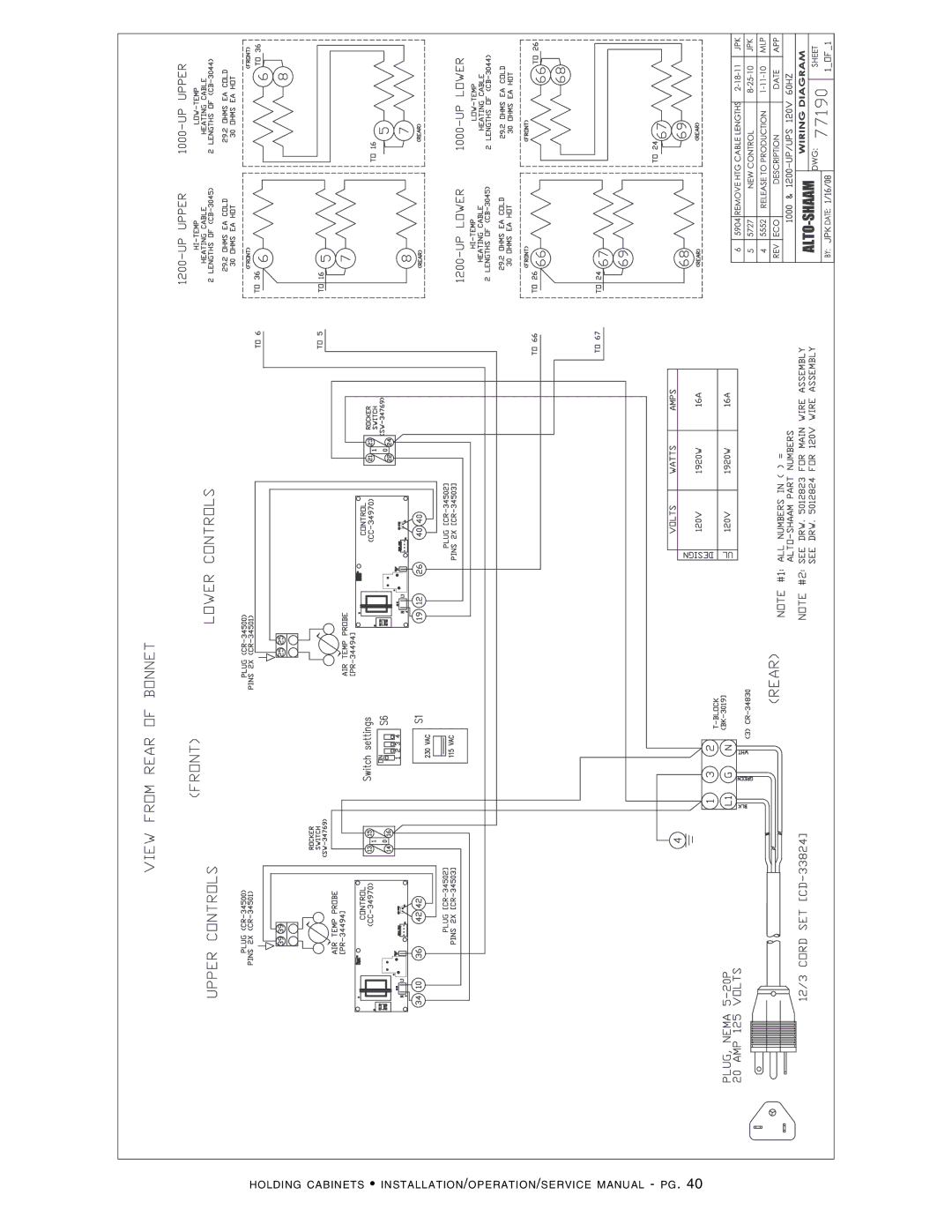 Alto-Shaam 500-S, Holding Cabinet, 300-S, 1200-UP, 750-S, 1000-UP, 1000-S, 1200-S manual 