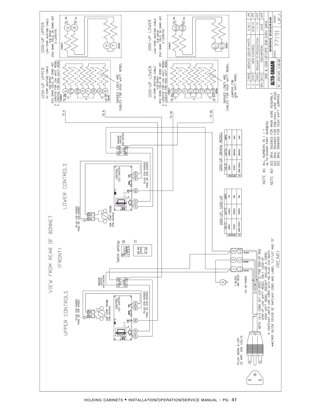 Alto-Shaam 1200-UP, Holding Cabinet, 300-S, 500-S, 750-S, 1000-UP, 1000-S, 1200-S manual 