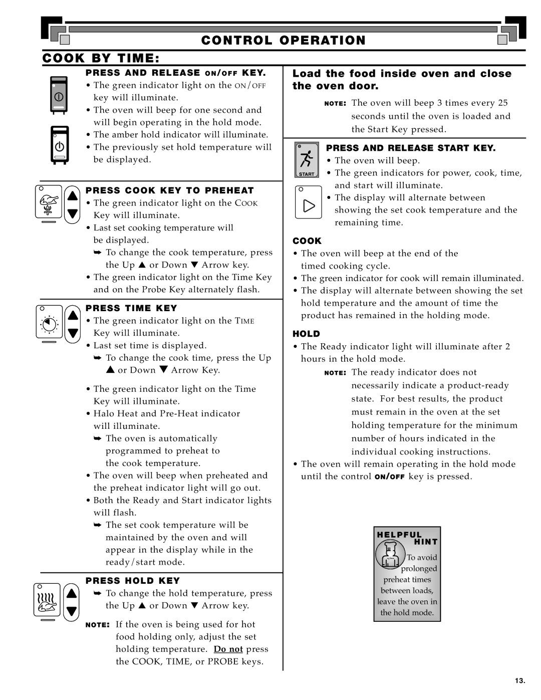 Alto-Shaam MN-28656 manual Control Operation Cook by TI ME 