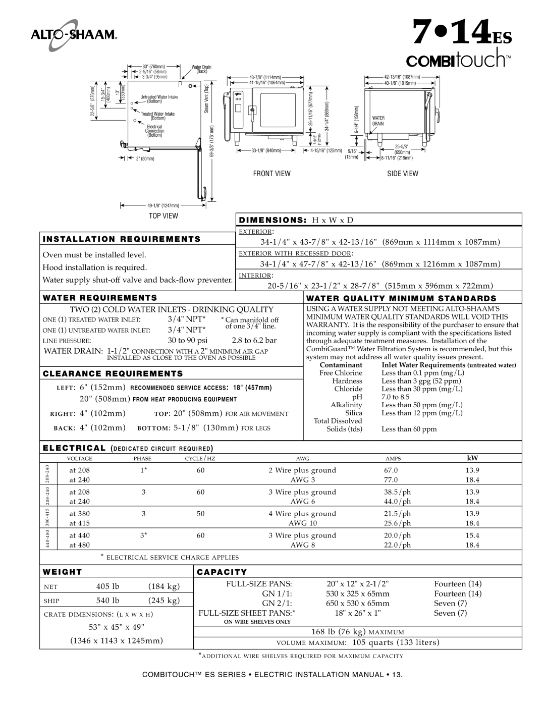 Alto-Shaam MN-29245 manual 714ES 