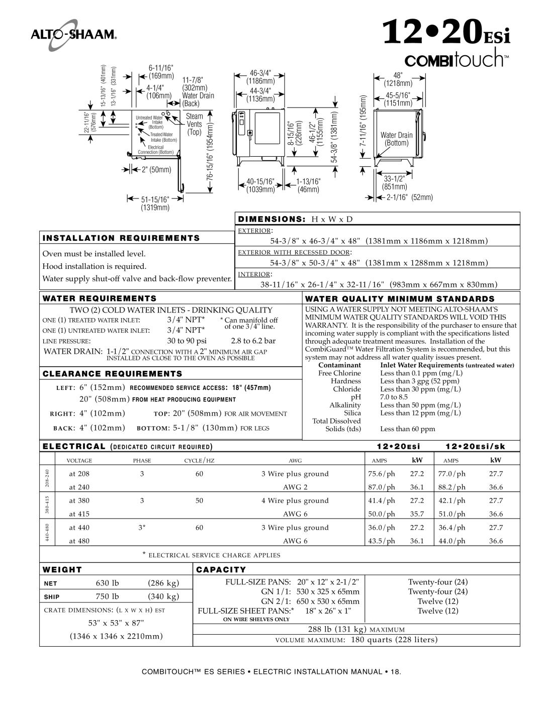 Alto-Shaam MN-29245 manual 1220ESi, 122 0 E S 122 0 E S i/sk 