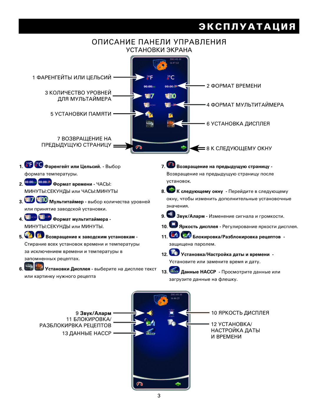 Alto-Shaam MN-29249RU manual Описание Панели Управления, Формат Времени Формат Мультитаймера 