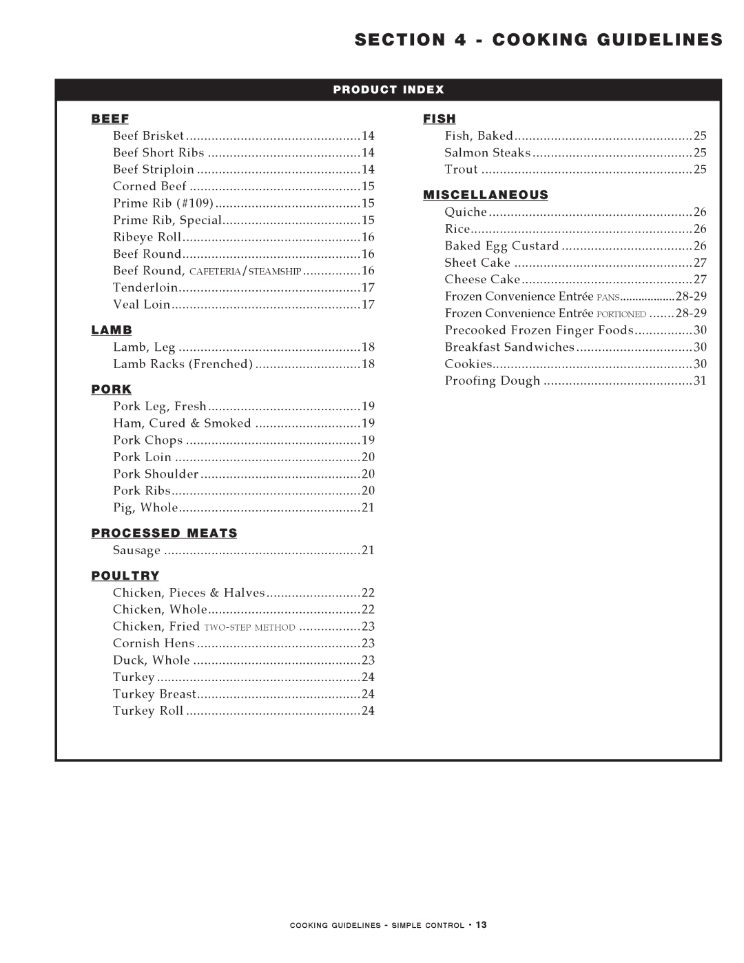 Alto-Shaam MN-29491 manual Cooking Guidelines 