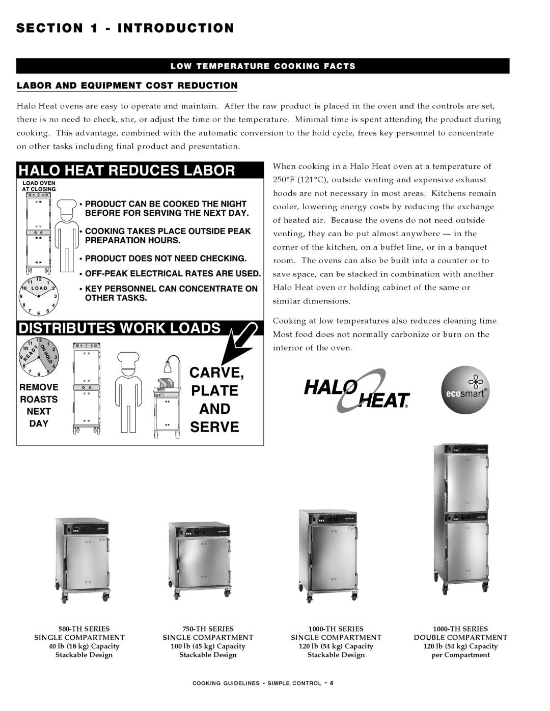 Alto-Shaam MN-29491 manual Labor and Equipment Cost Reduction, Single Compartment Double Compartment 