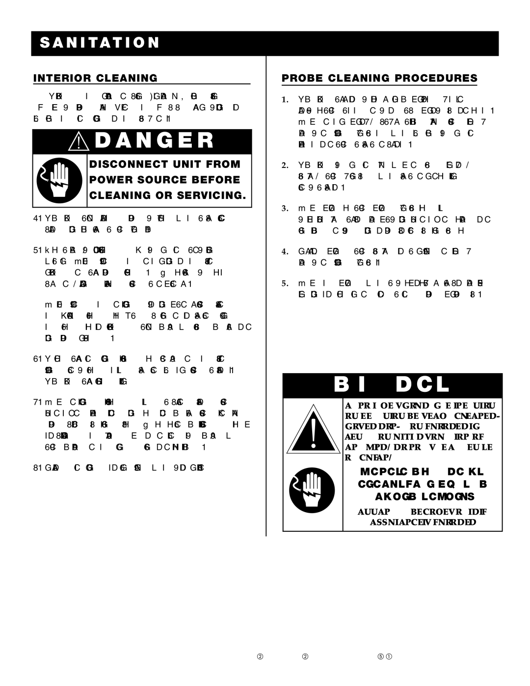 Alto-Shaam QC-50 REMOTE, QC-3, QC-100 REMOTE, QC-40, QC-20 Sa Ni Ta T Io N, Inte Rior Cleanin G, Prob E Cleaning Procedur ES 