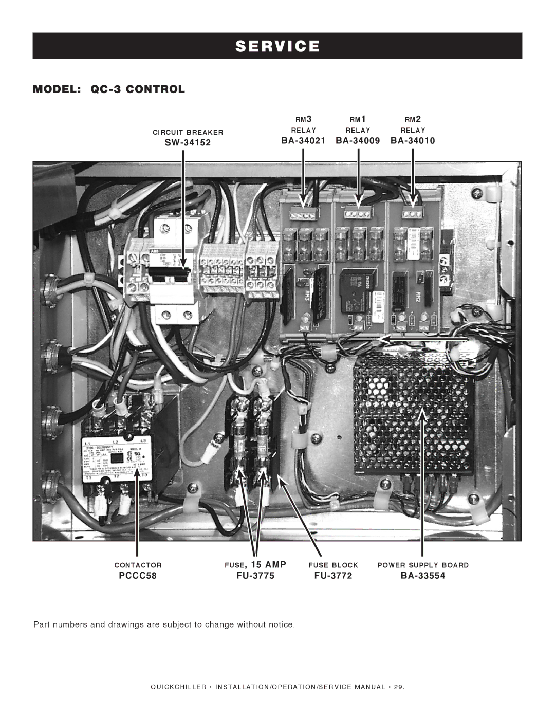 Alto-Shaam QC-3/QC-20/QC-40/QC-50/QC-50 Remote/QC-100/Qc-100 Remote manual Etritvlice E, Model QC-3 Control 