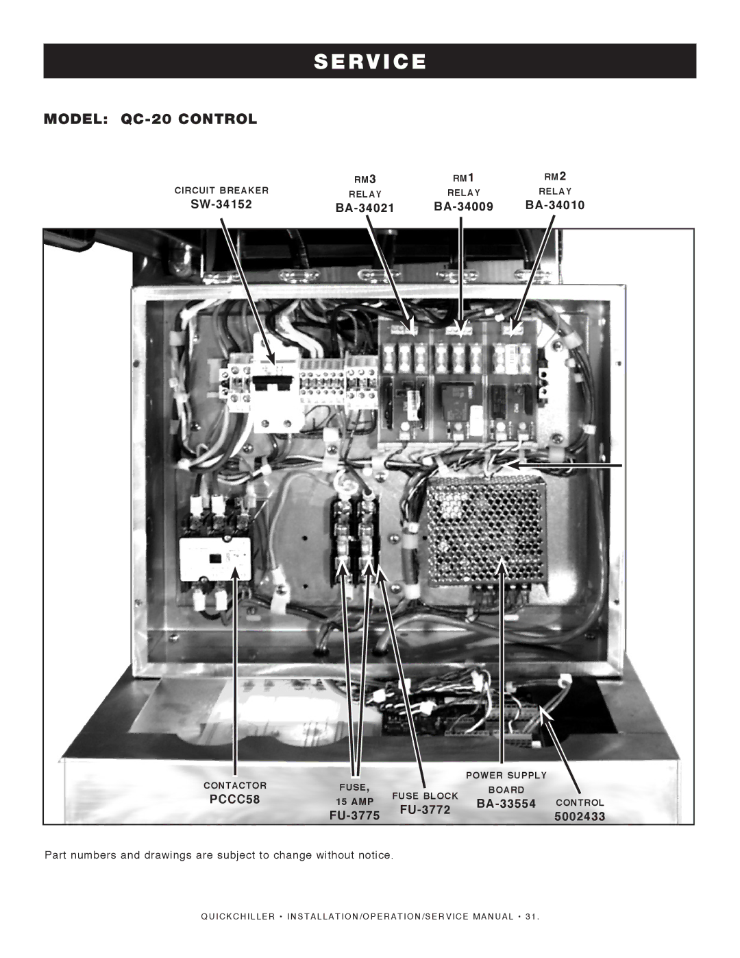 Alto-Shaam QC-3/QC-20/QC-40/QC-50/QC-50 Remote/QC-100/Qc-100 Remote manual Model QC-20 Control 