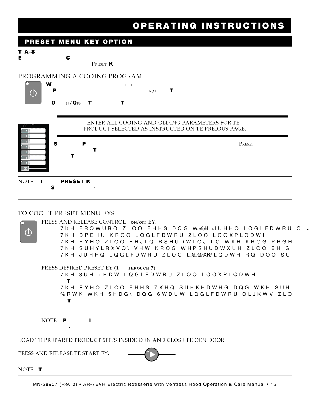 Alto-Shaam rotisserie electric with ventless hood, ar-7evh manual Preset Menu KEY Option, Programming a Cooking Program 