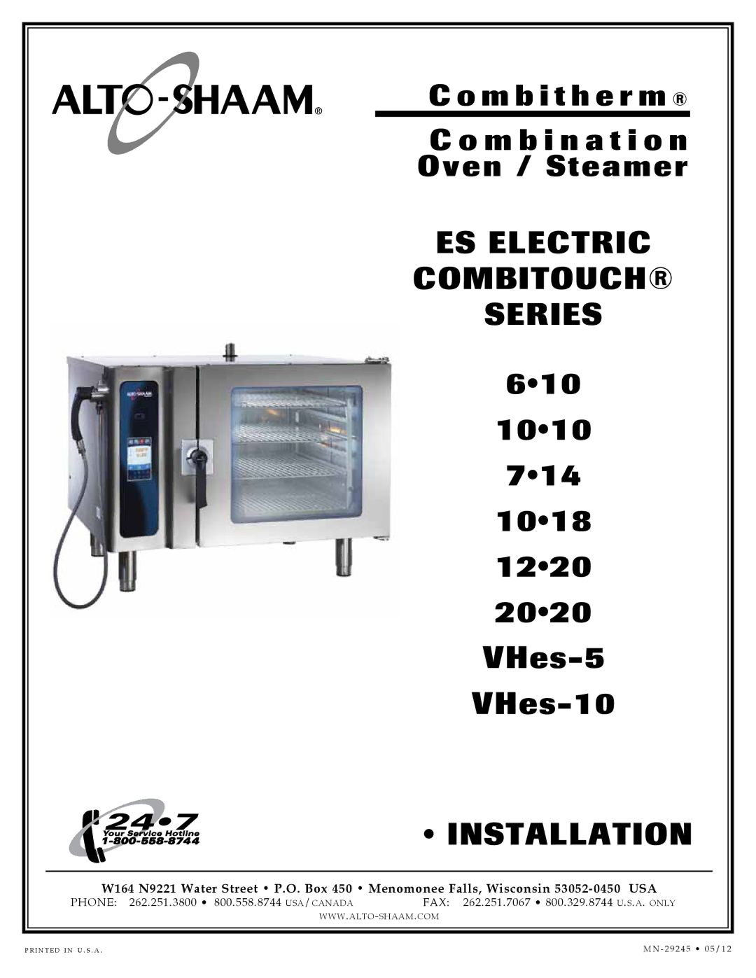 Alto-Shaam VHes-5, VHes-10, 1220, 610, 714, 1010, 2020, 1018 manual ES electric 