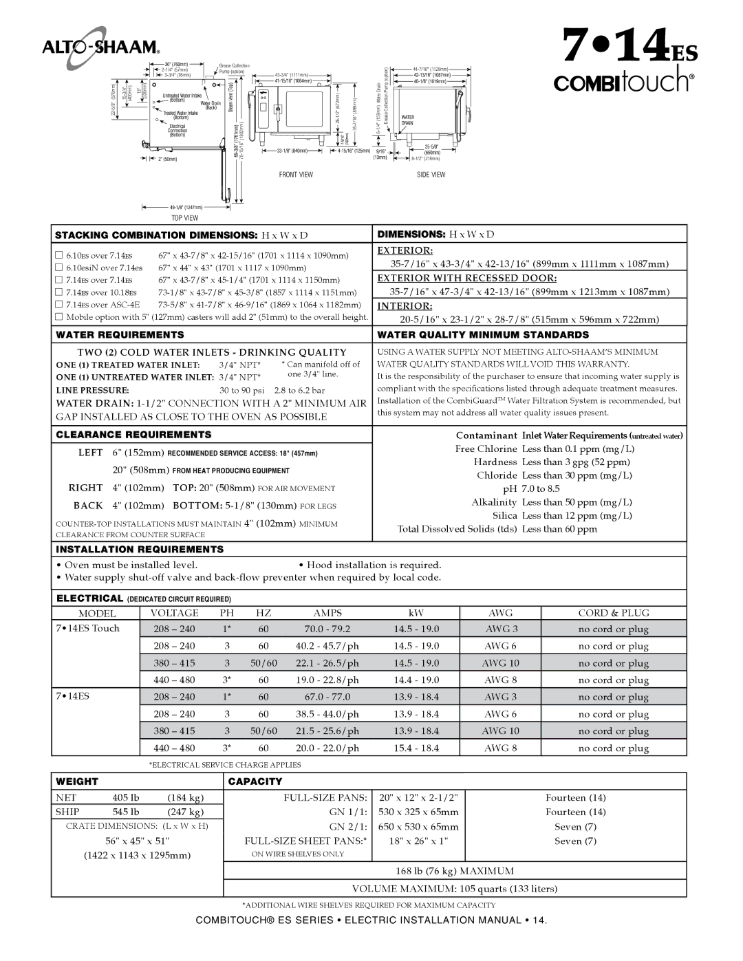 Alto-Shaam 1018, VHes-10, VHes-5, 1220, 610, 1010, 2020 manual 714es, 714ES Touch 