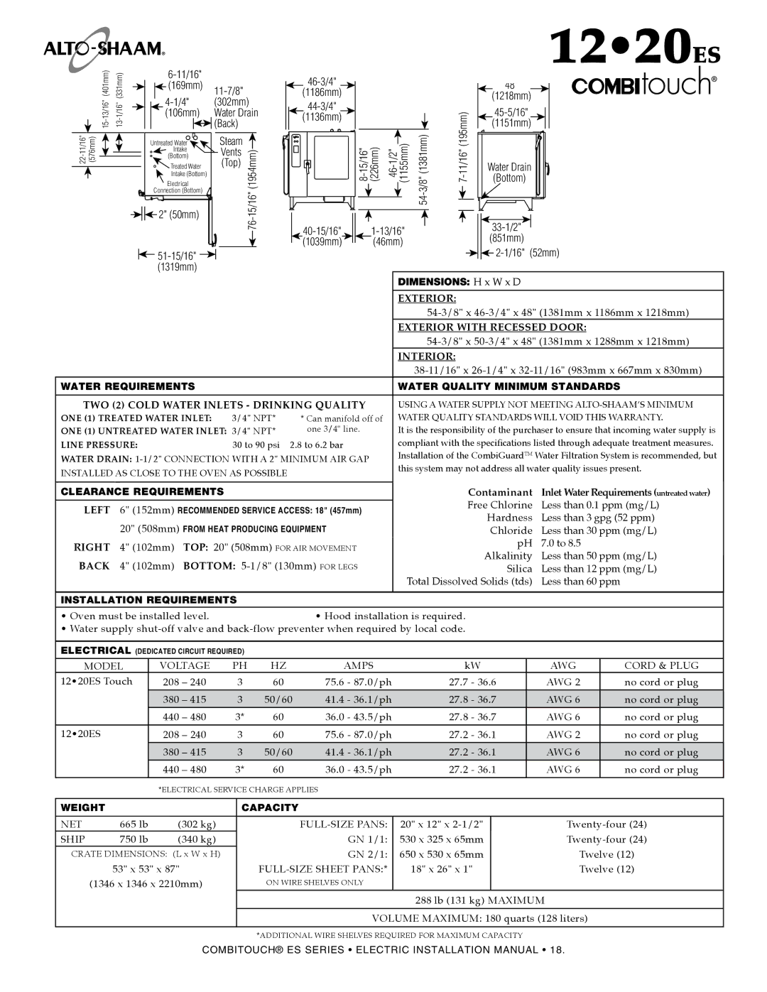 Alto-Shaam VHes-10, VHes-5, 610, 714, 1010, 2020, 1018 manual 1220es, 1220ES Touch 