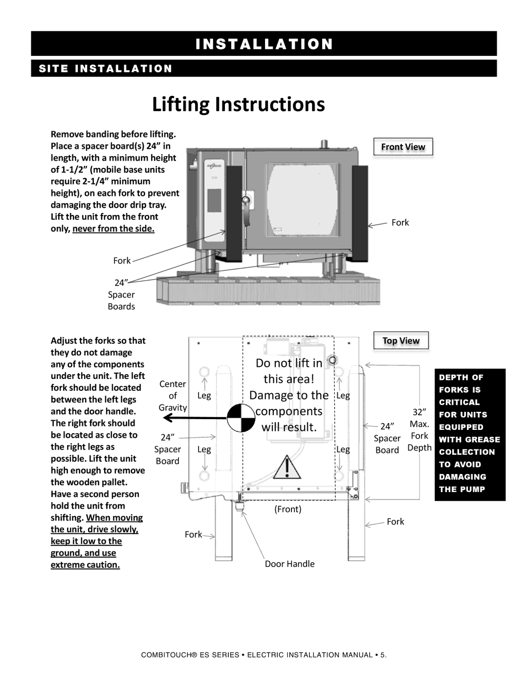 Alto-Shaam 1018, VHes-10, VHes-5, 1220, 610, 714, 1010, 2020 manual Lifting Instructions 