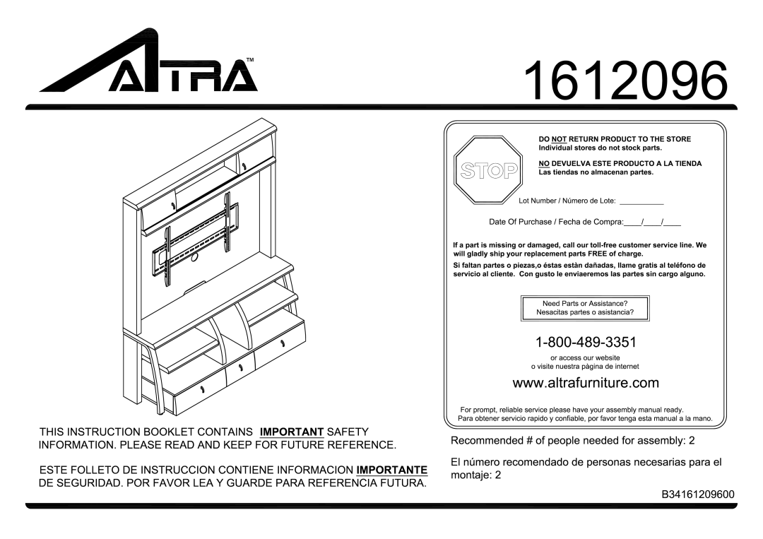 Altra 3-Piece Home Office Collection, Espresso and Black manual 