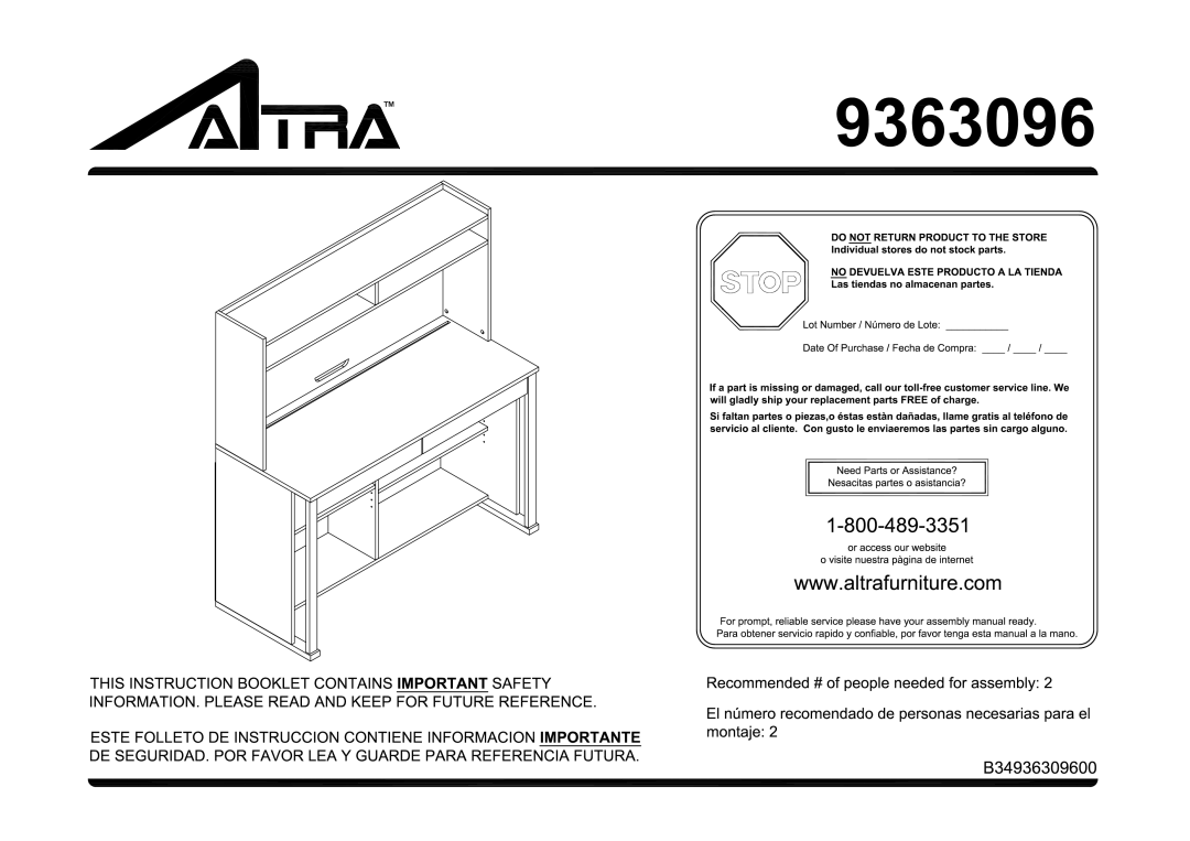 Altra 9363096 manual 