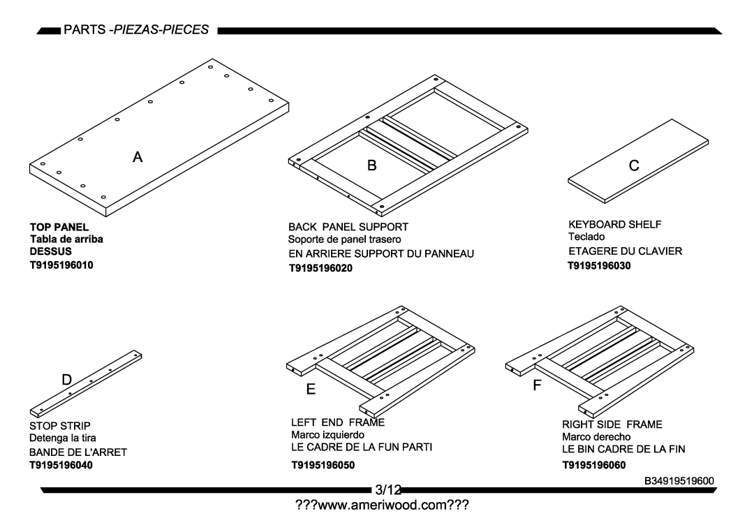 Altra Benjamin Credenza Desk manual 