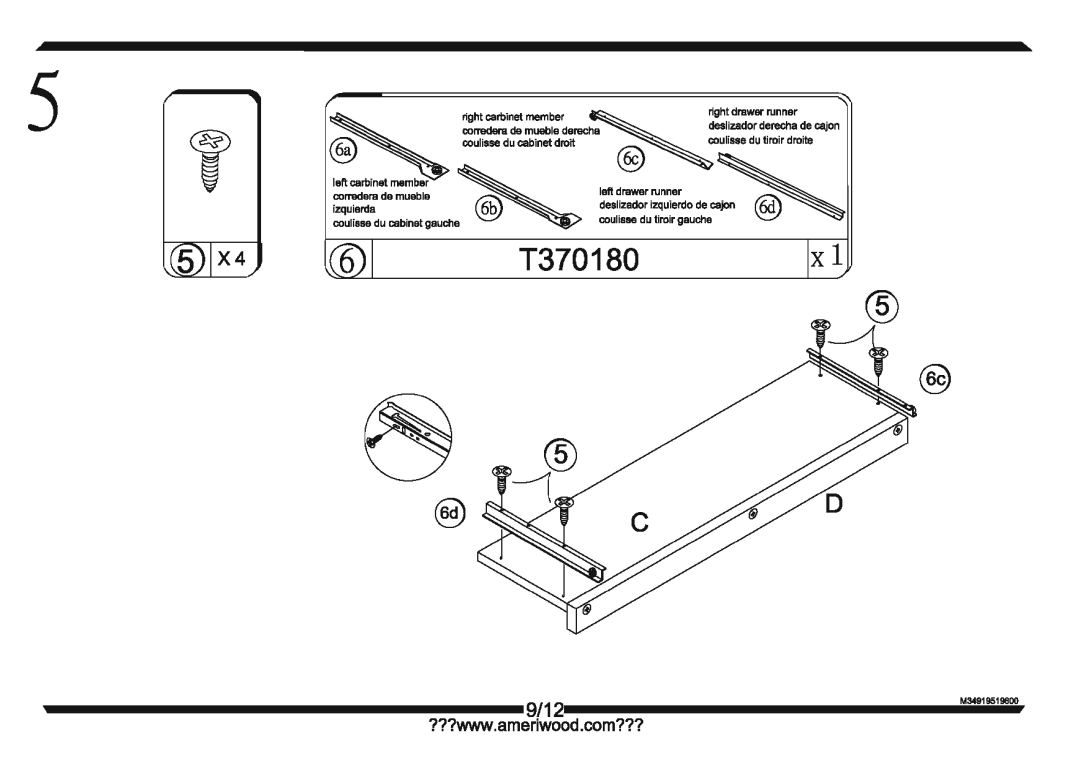 Altra Benjamin Credenza Desk manual 