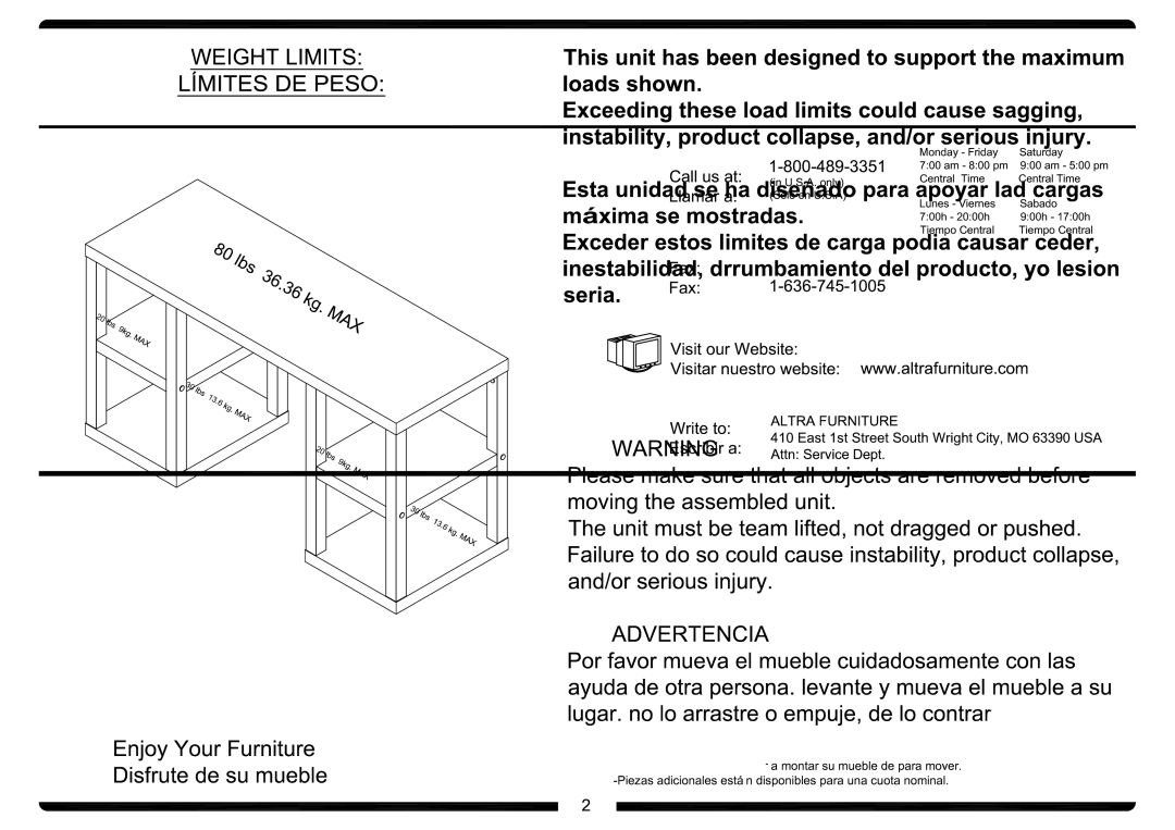 Altra Benjamin Desk Hutch (Hutch Only) manual 