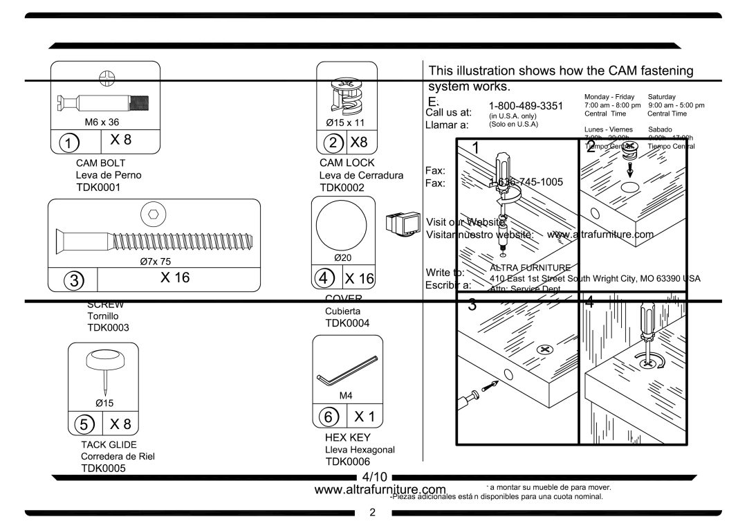 Altra Benjamin Desk Hutch (Hutch Only) manual 