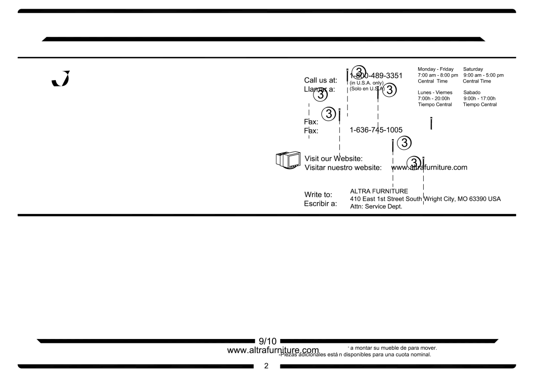 Altra Benjamin Desk Hutch (Hutch Only) manual 