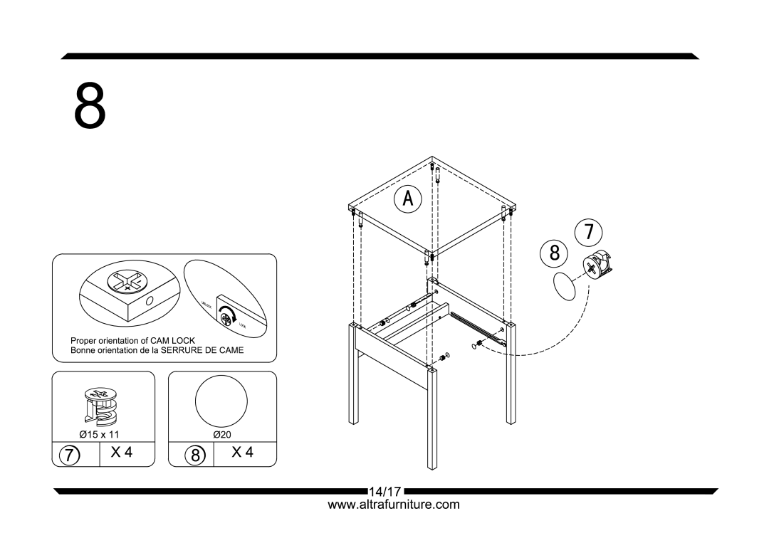 Altra Bobbi Standing Craft Desk with Gate Leg Extension manual 