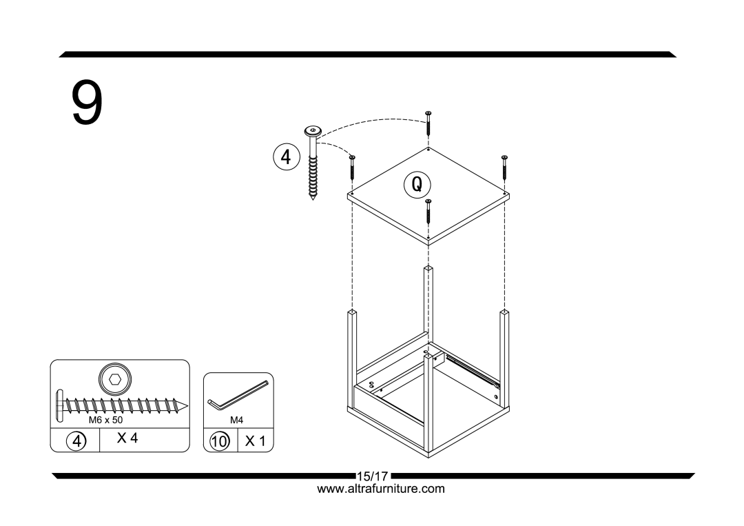 Altra Bobbi Standing Craft Desk with Gate Leg Extension manual 