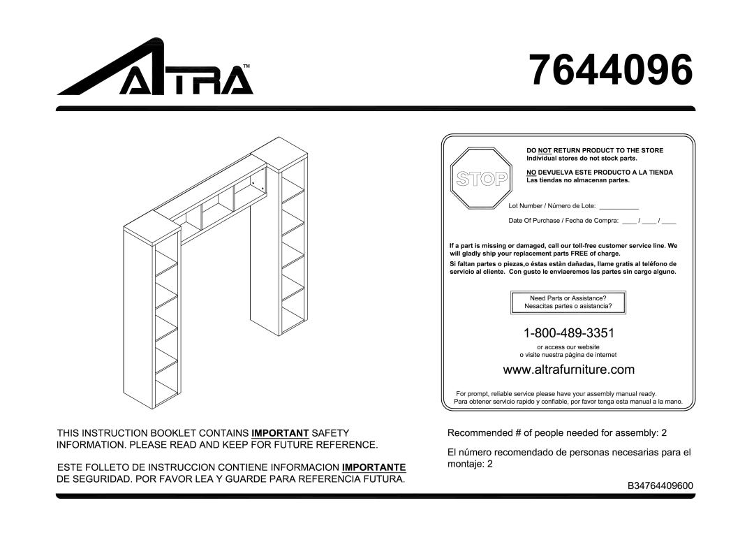 Altra C Table, Purple Finish manual 